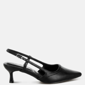 LUXTON Slingback Pin Buckle Kitten Heels