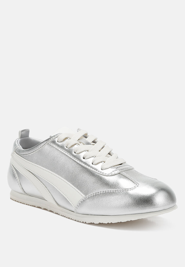 Montek Metallic Lace-Up Sneakers - Image 2