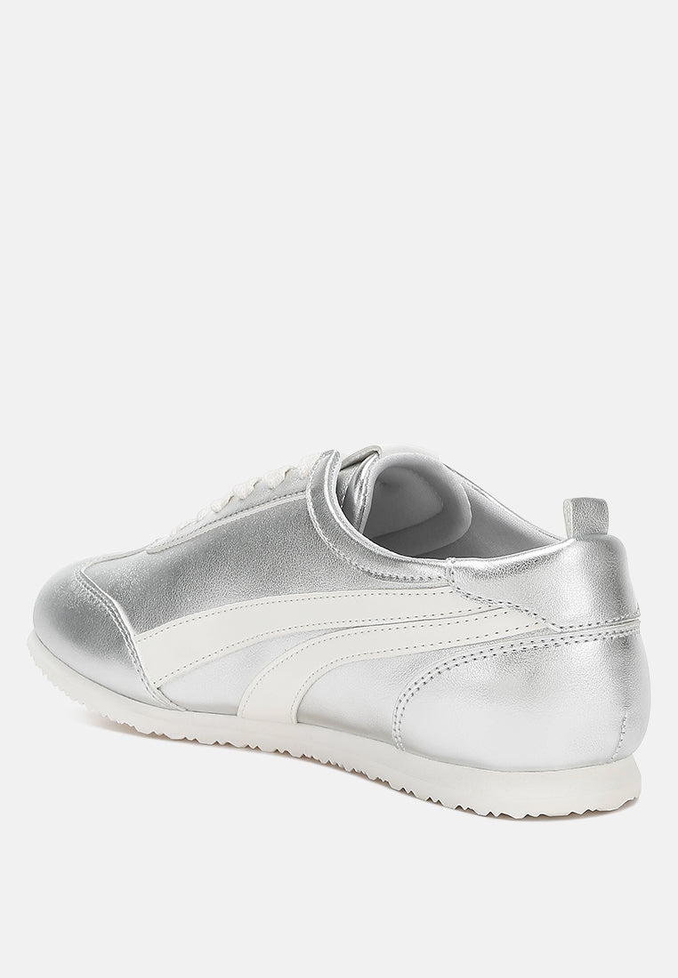 Montek Metallic Lace-Up Sneakers - Image 3