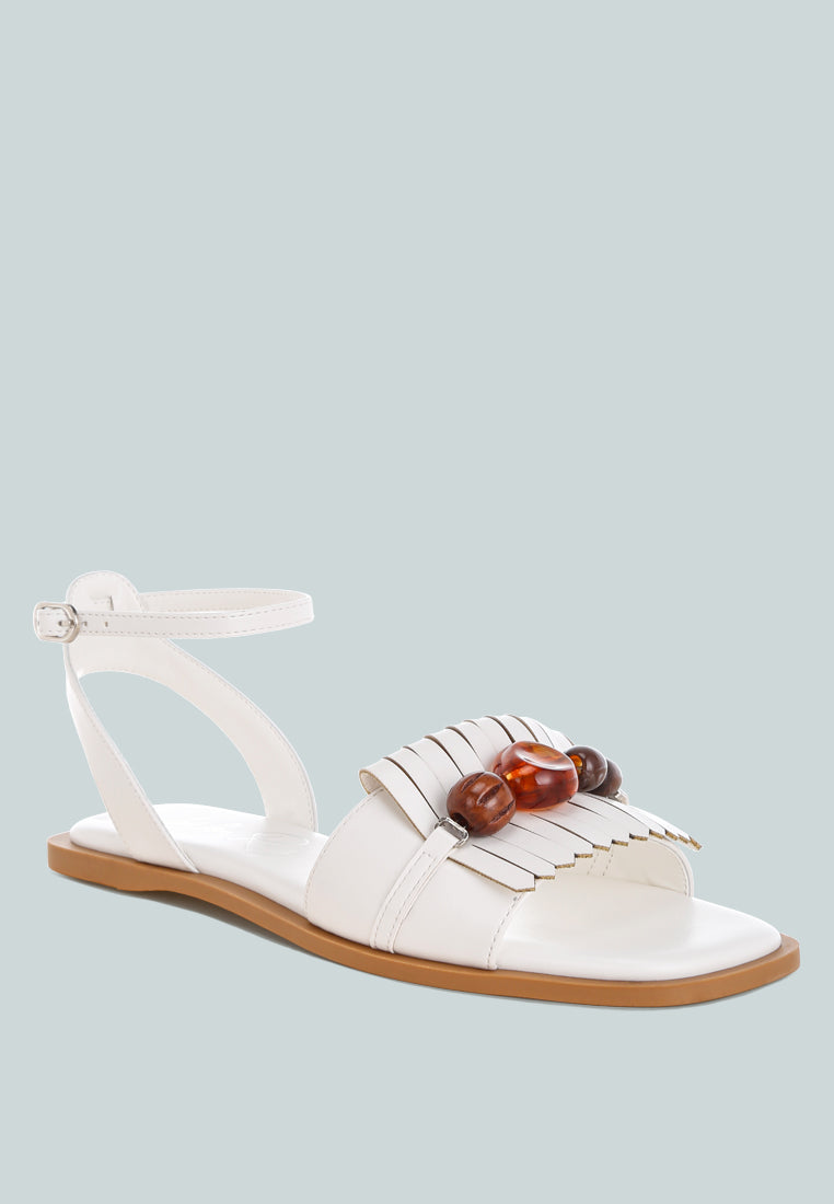 Morgine Beaded Flat Sandals - Image 3