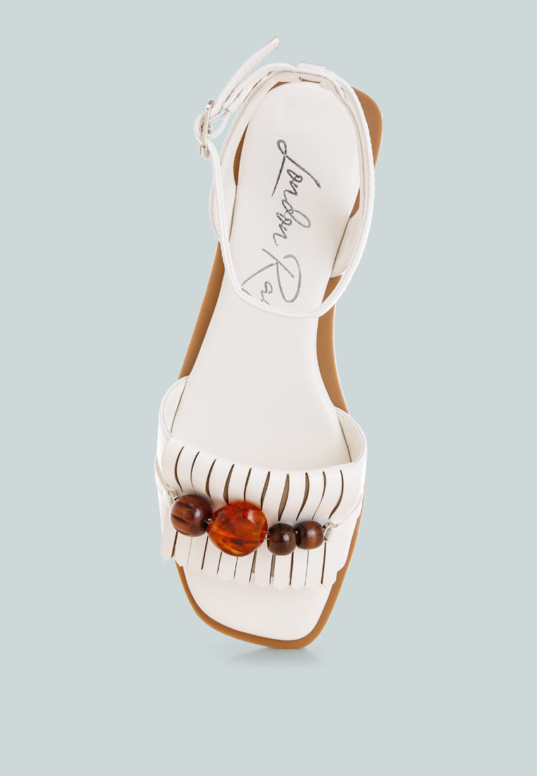 Morgine Beaded Flat Sandals - Image 5