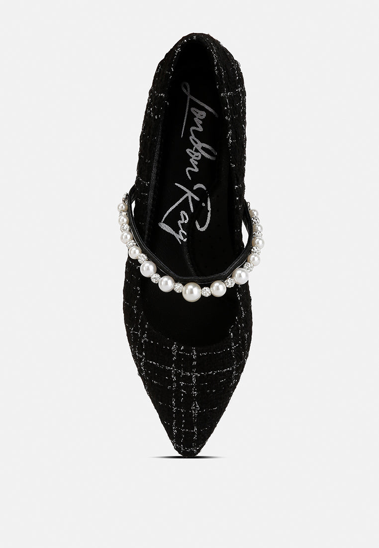 Mowie Tweed Mary Jane Ballet Flats - Image 4