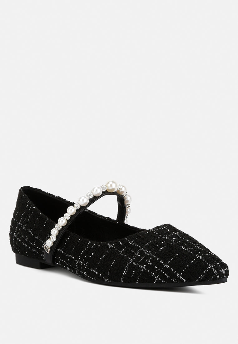 Mowie Tweed Mary Jane Ballet Flats - Image 2