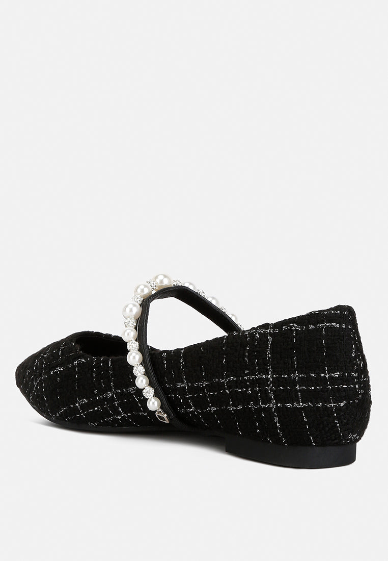 Mowie Tweed Mary Jane Ballet Flats - Image 3