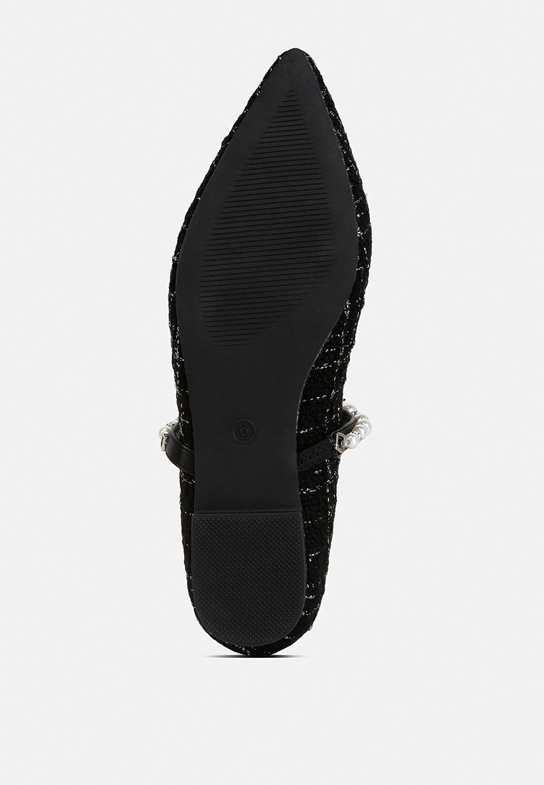 Mowie Tweed Mary Jane Ballet Flats - Image 5