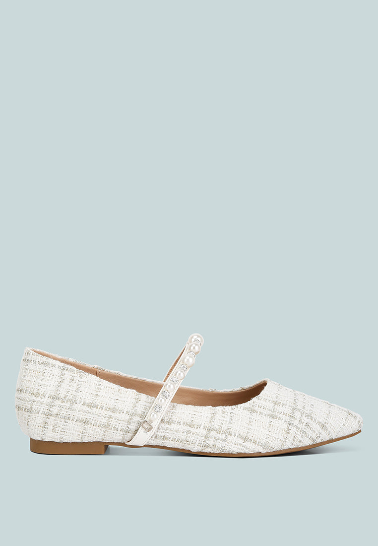 Mowie Tweed Mary Jane Ballet Flats - Image 11