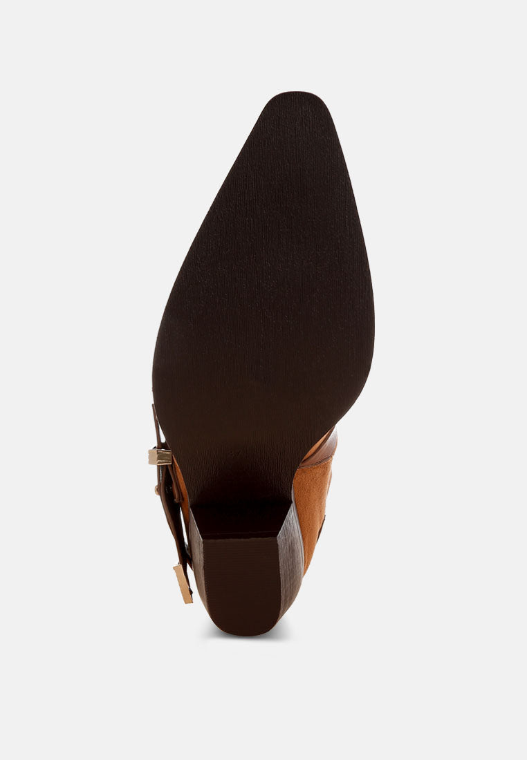 Raveta Microfiber Buckle Strap Western Boots - Image 5