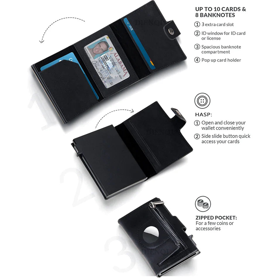RFID Fiber Slim Wallet for Men (Black) - Image 4