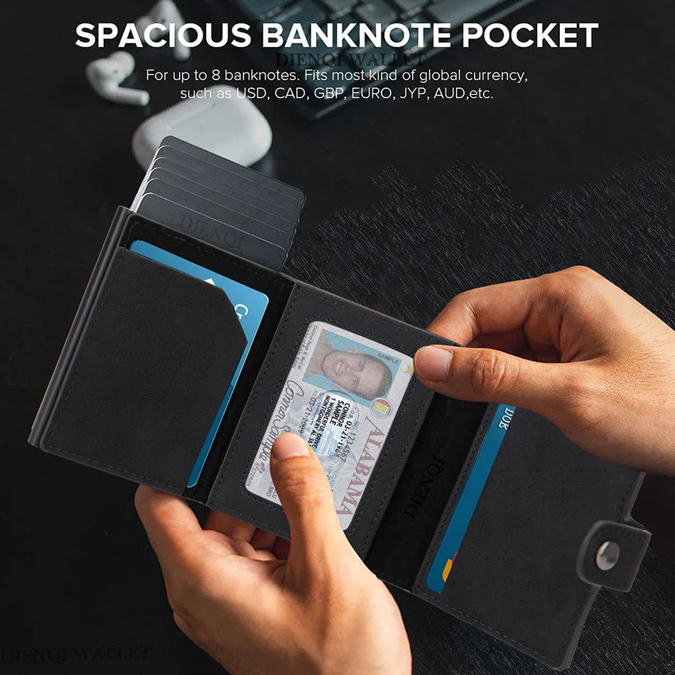 RFID Fiber Slim Wallet for Men (Black) - Image 5
