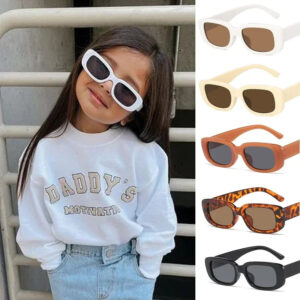 Kids Vintage Rectangle Sunglasses – UV400 Protection