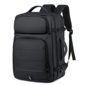 Expandable 17-Inch Laptop Backpack for Men 11 Pockets Black