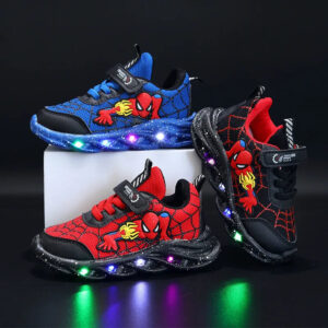 Breathable running shoes Spiderman with LED