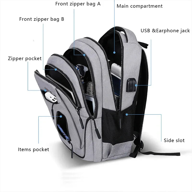 Large Capacity Laptop Backpack for Men - Image 3