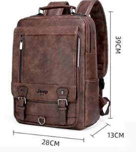 Large Leather Backpack for Men - Image 2