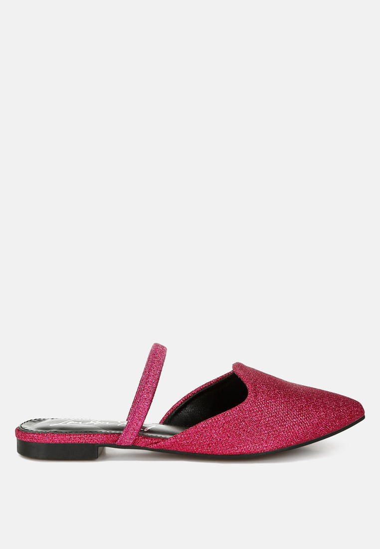 Twiggy Glitter Faux Leather Flat Mules - Image 17