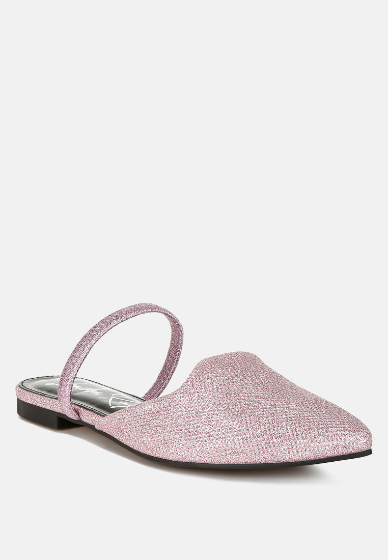 Twiggy Glitter Faux Leather Flat Mules - Image 2
