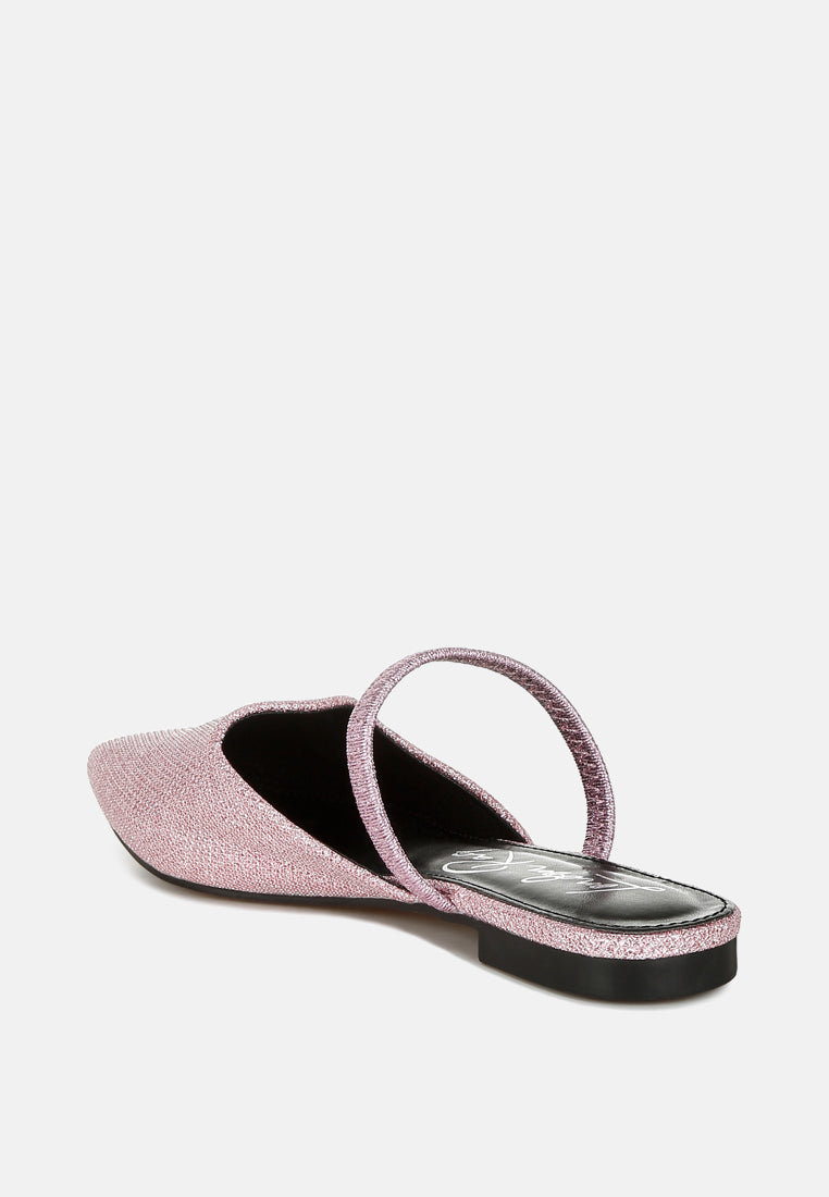 Twiggy Glitter Faux Leather Flat Mules - Image 3
