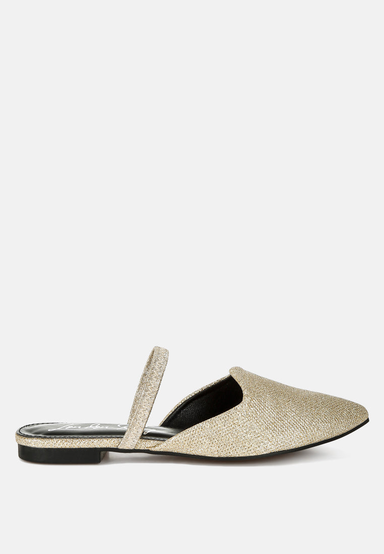 Twiggy Glitter Faux Leather Flat Mules - Image 23