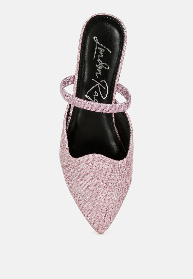 Twiggy Glitter Faux Leather Flat Mules - Image 4