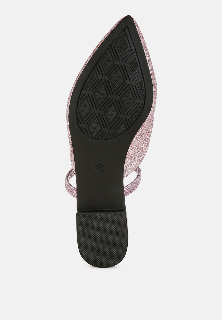Twiggy Glitter Faux Leather Flat Mules - Image 5