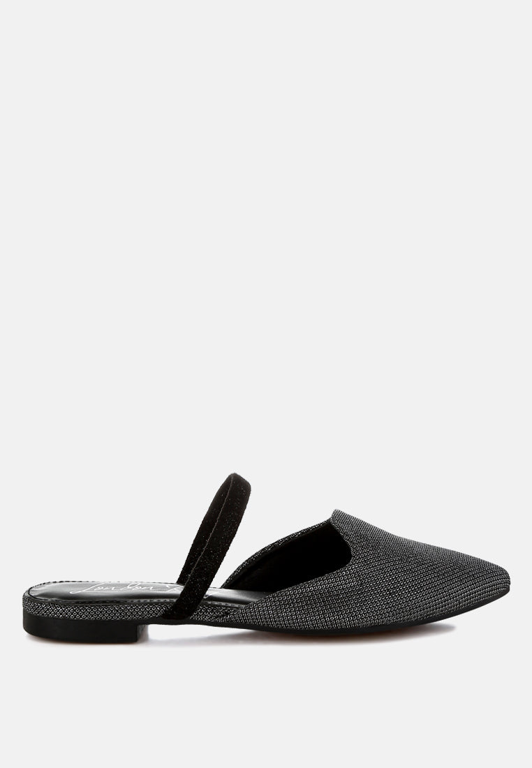 Twiggy Glitter Faux Leather Flat Mules - Image 30