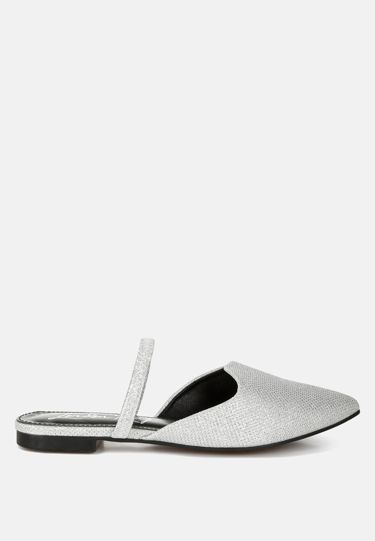 Twiggy Glitter Faux Leather Flat Mules - Image 25