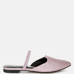 Twiggy Glitter Faux Leather Flat Mules