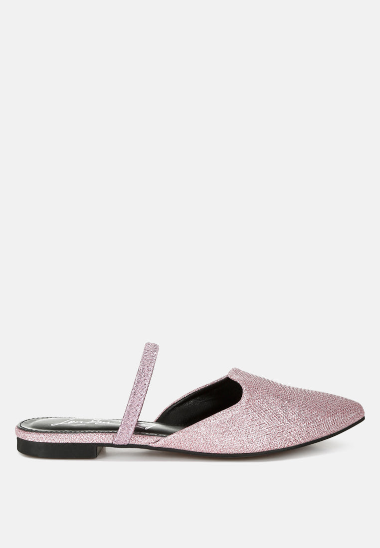 Twiggy Glitter Faux Leather Flat Mules - Image 11