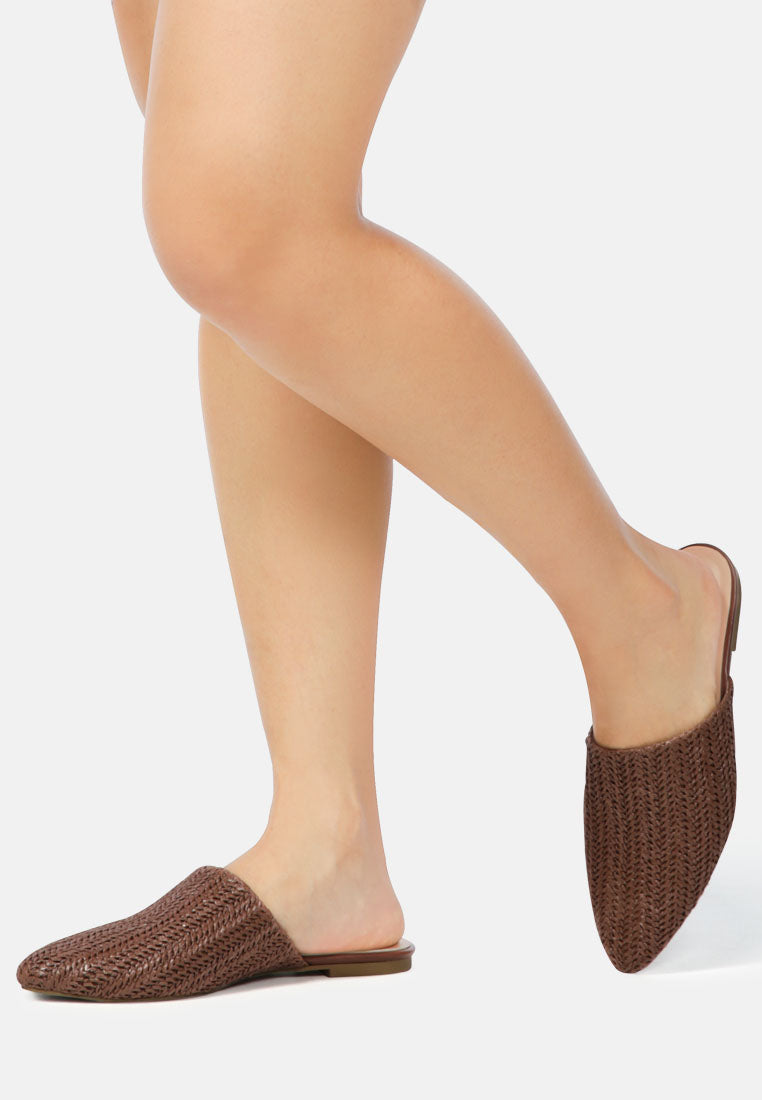 Straw Very Woven Raffia Mules - Image 2
