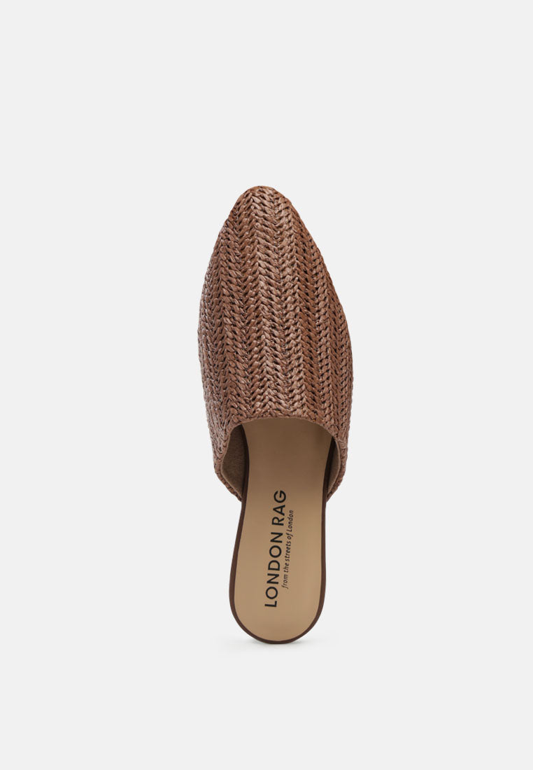Straw Very Woven Raffia Mules - Image 5