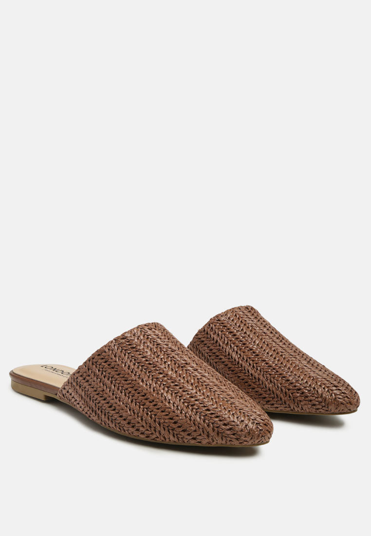 Straw Very Woven Raffia Mules - Image 3