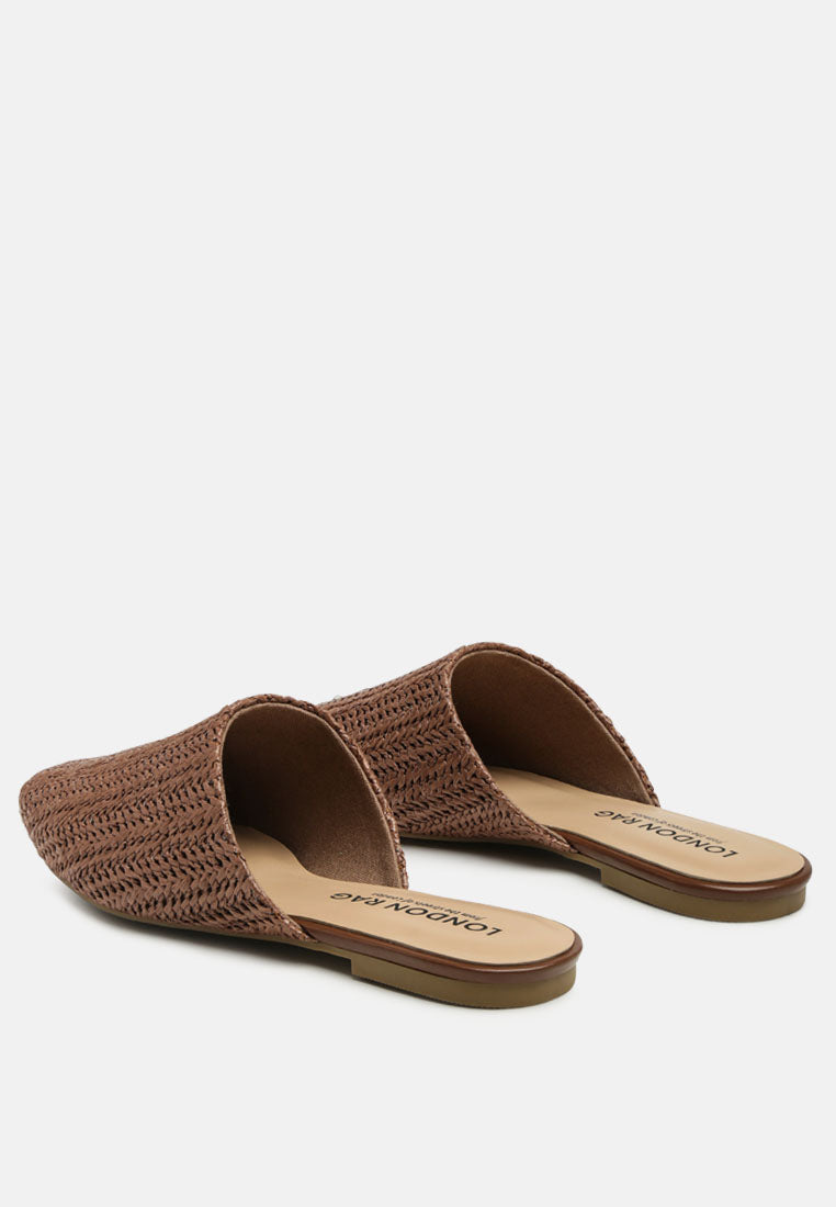 Straw Very Woven Raffia Mules - Image 4