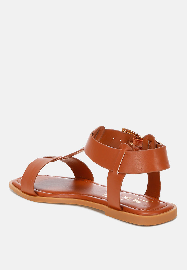 Yumal Buckled Square Toe Flat Sandals - Image 4