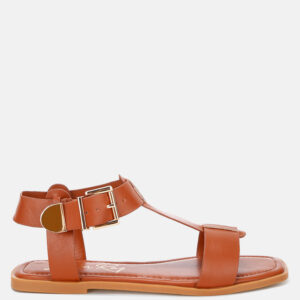 Yumal Buckled Square Toe Flat Sandals