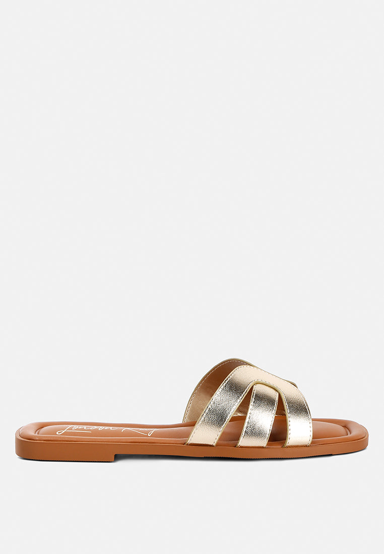 Aura Faux Leather Flat Sandals - Image 16