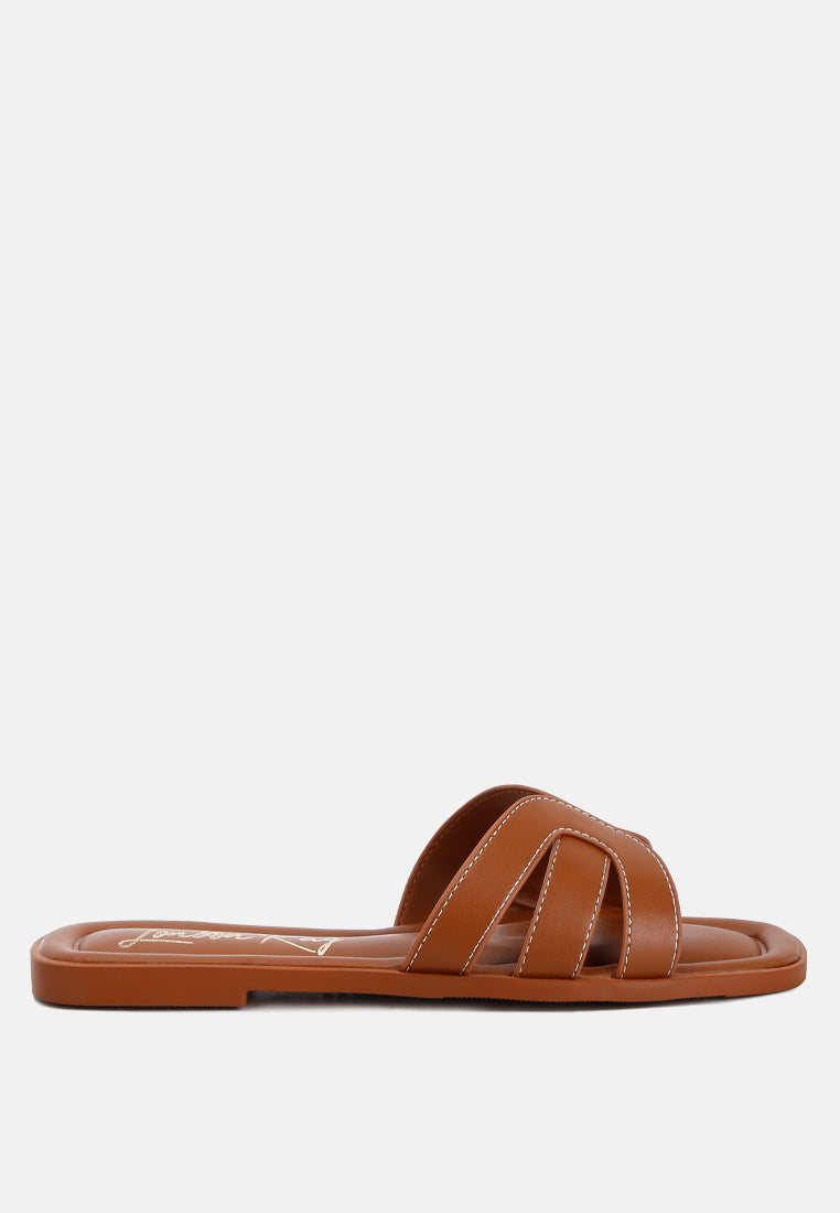 Aura Faux Leather Flat Sandals - Image 21
