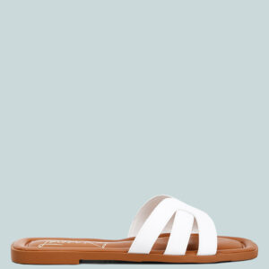 Aura Faux Leather Flat Sandals