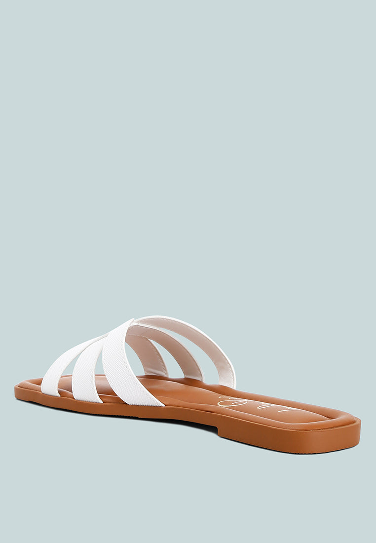 Aura Faux Leather Flat Sandals - Image 3