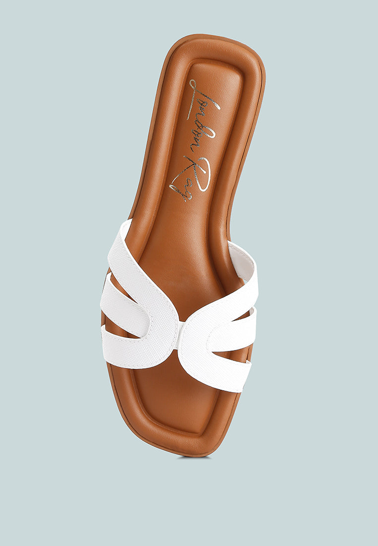 Aura Faux Leather Flat Sandals - Image 4