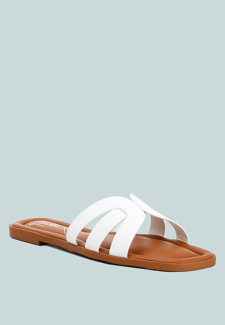 Aura Faux Leather Flat Sandals - Image 2