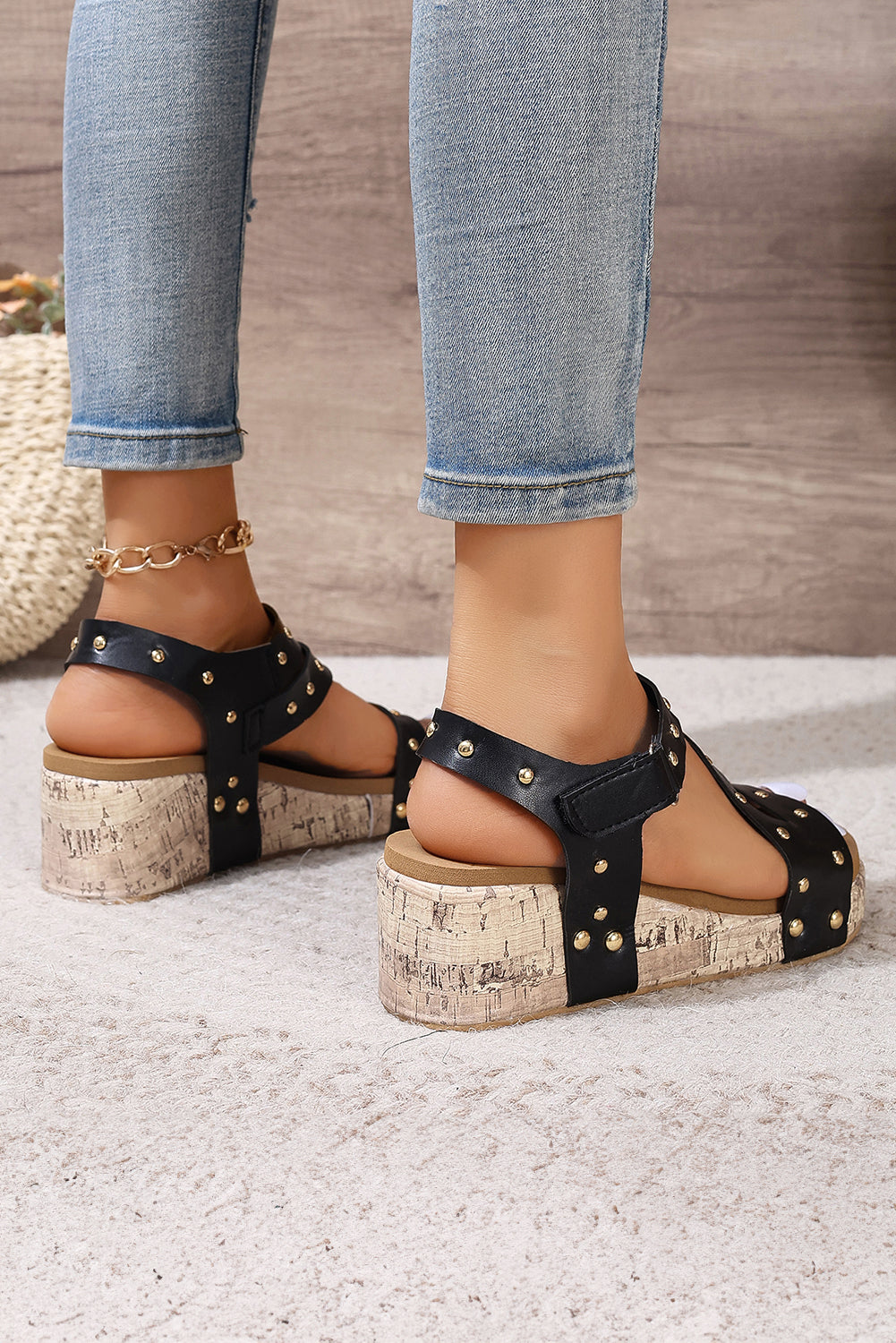 Arleth Out Leather Wedge Sandals - Image 4