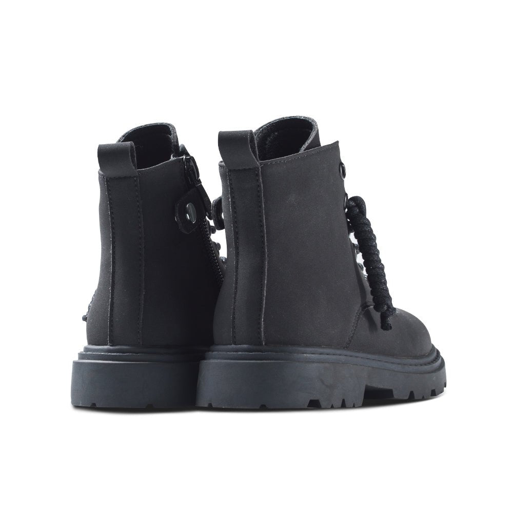 Classic Kids Black Combat Boots - Image 4