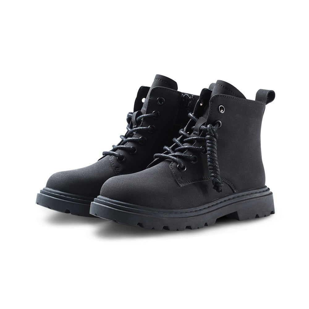 Classic Kids Black Combat Boots - Image 2