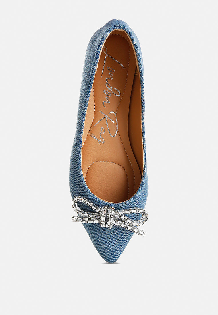 Ellerby Embellished Bow Detail Ballet Flats - Image 4