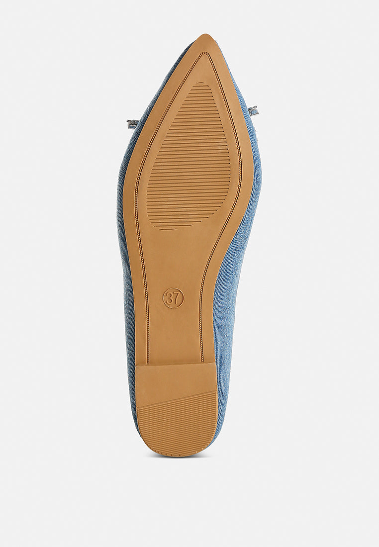 Ellerby Embellished Bow Detail Ballet Flats - Image 5