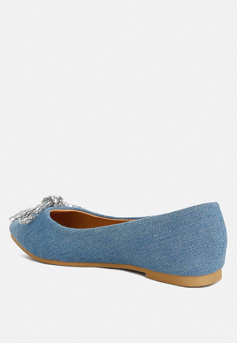 Ellerby Embellished Bow Detail Ballet Flats - Image 3