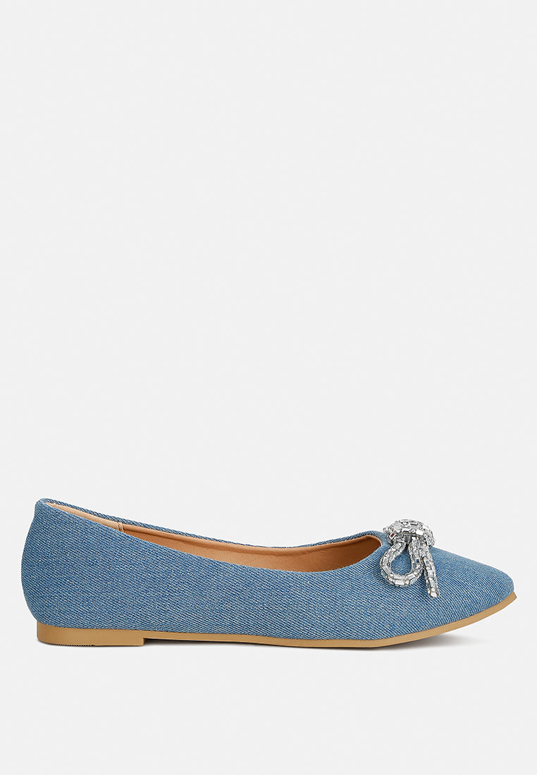 Ellerby Embellished Bow Detail Ballet Flats - Image 8