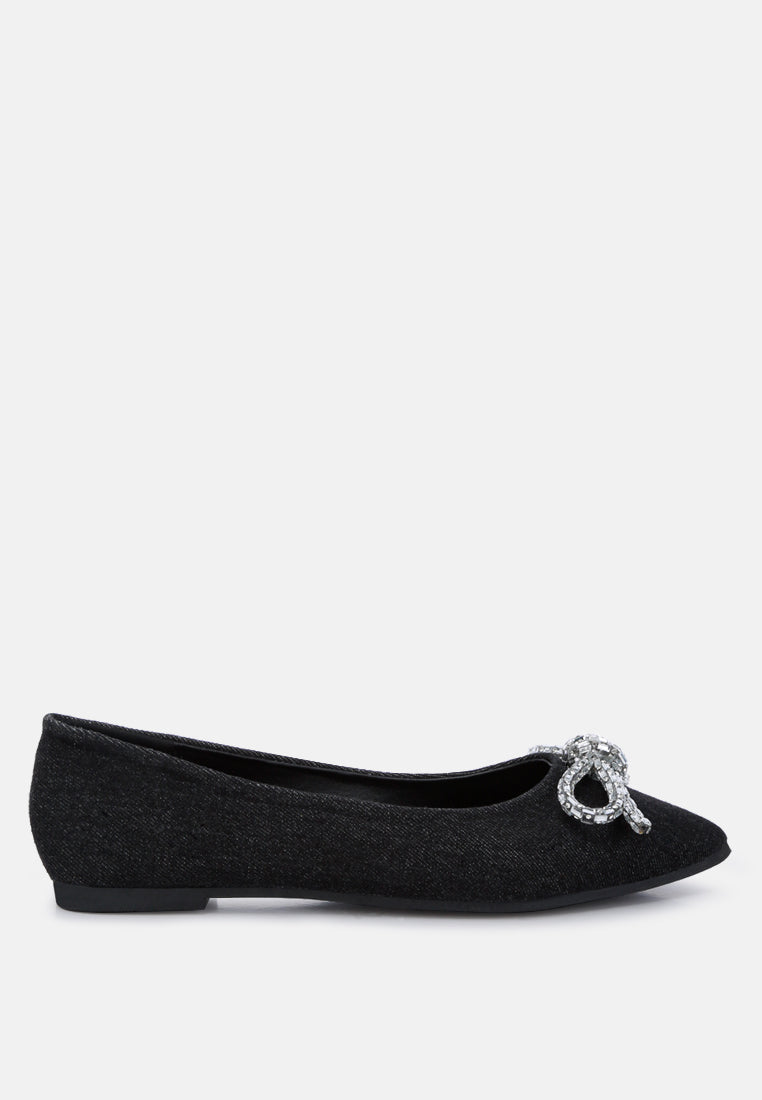Ellerby Embellished Bow Detail Ballet Flats - Image 17