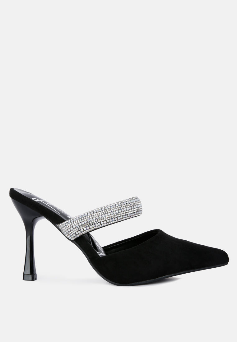 Fauci Diamante Strap Heeled Mules - Image 16