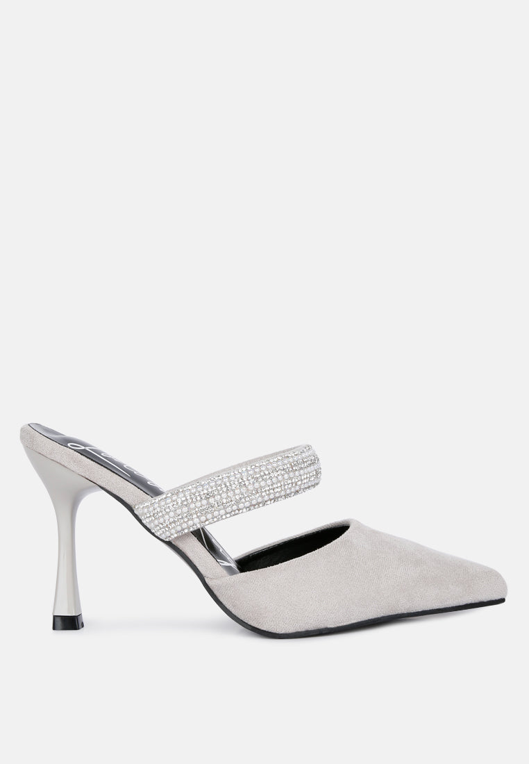 Fauci Diamante Strap Heeled Mules - Image 15